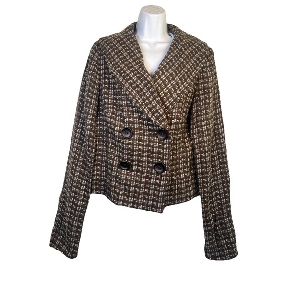 Renfrew Collection Tweed Blazer Double Breast Jacket Buttoned Vintage Y2K Sz 12 - Picture 1 of 16